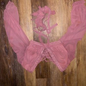 Fashion Nova cropped sheer top